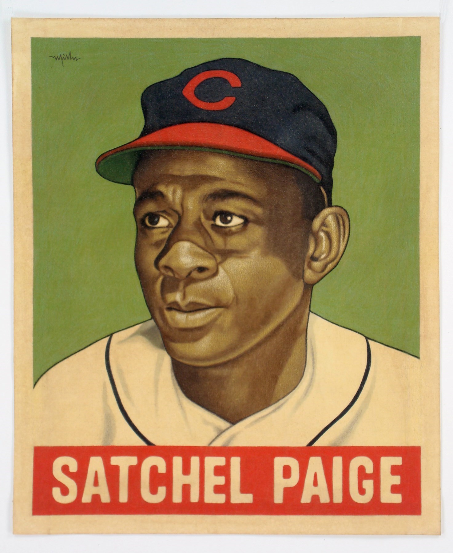 Negro League, Latin, Japanese & International Base - “SATCHEL PAIGE (1948 Leaf)” by Arthur K Miller