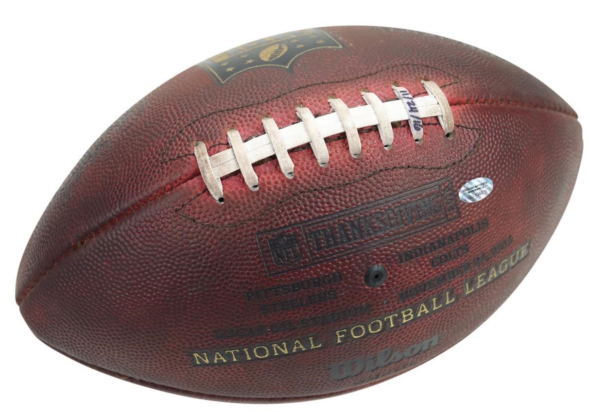 Football - 2016 Pittsburgh Steelers vs. Indianapolis Colts Thanksgiving Day Game Used Football (Steelers LOA)