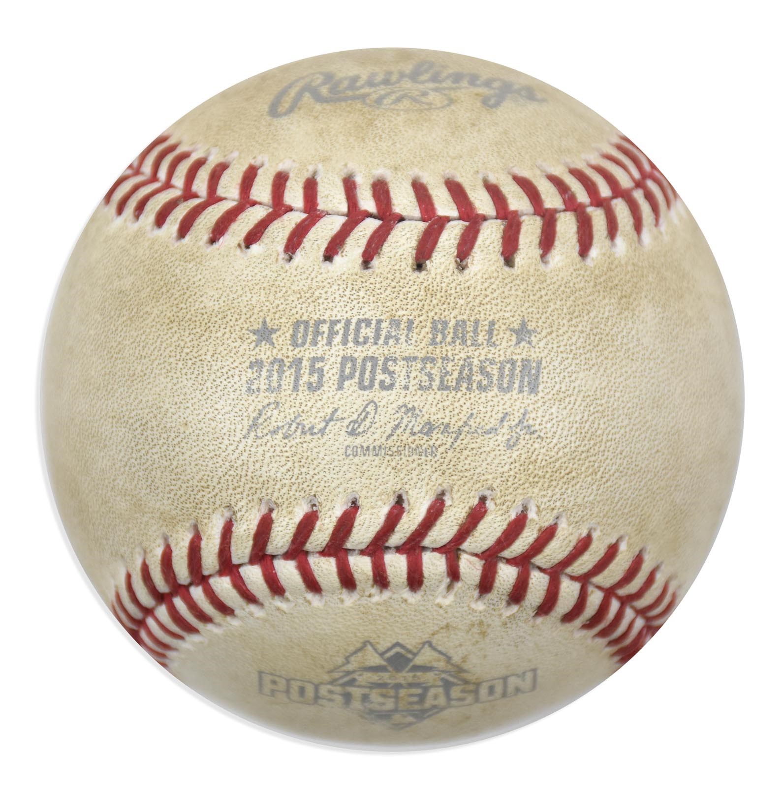 Baseball Equipment - 2015 ALDS Game 5 Jose Bautista "Bat Flip" Home Run Ball (LOA from Fan Who Caught It)