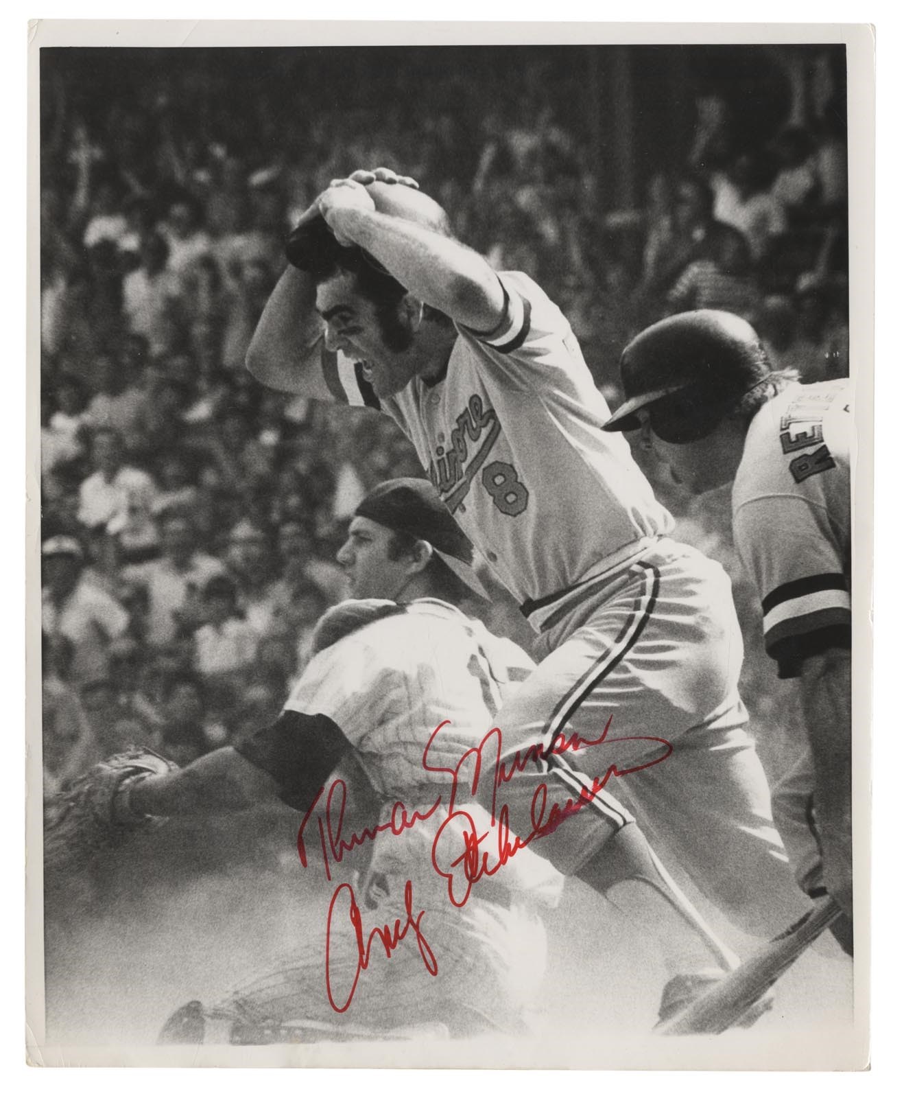 NY Yankees, Giants & Mets - Early 1970s Thurman Munson Signed Photograph