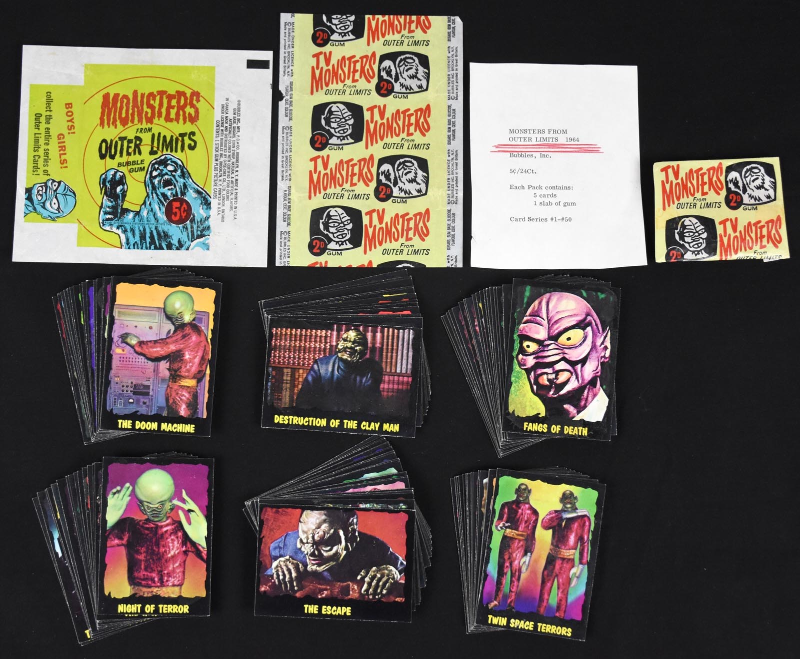 1964 Bubbles Inc. Outer Limits Collection from Fleer Archive