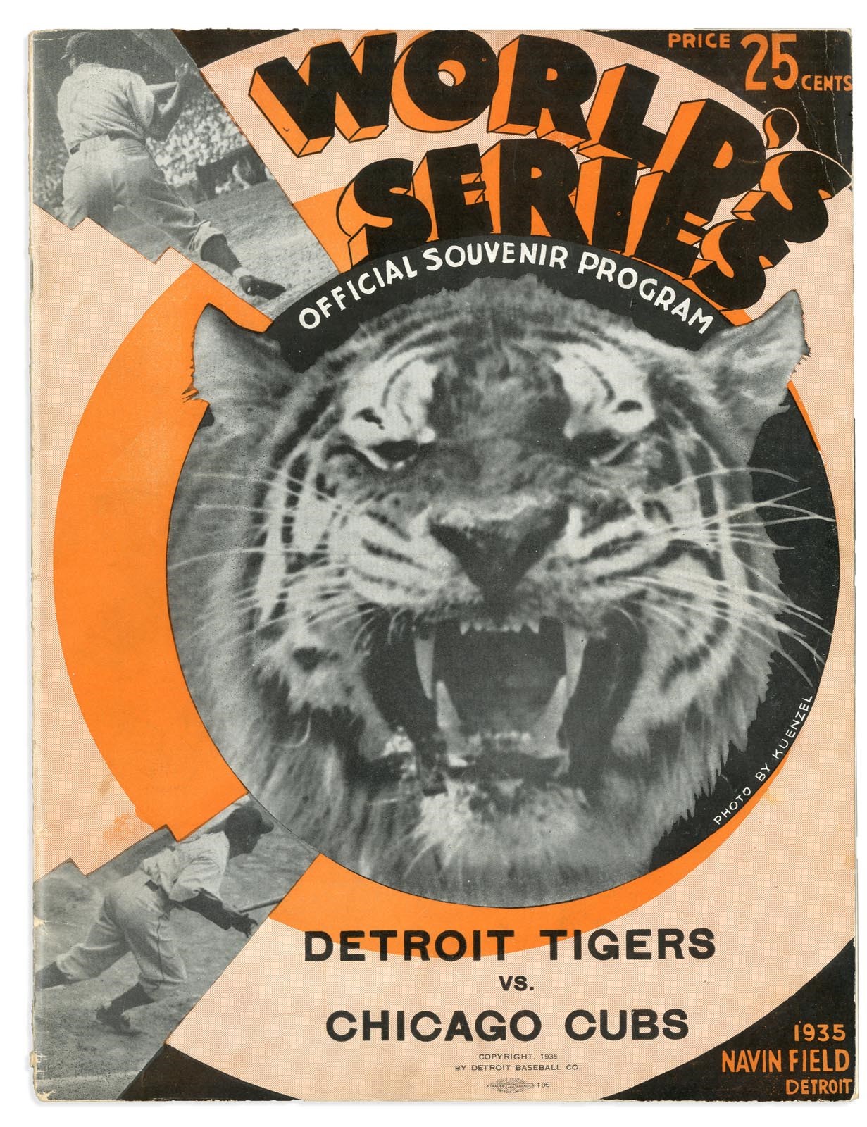 Ty Cobb and Detroit Tigers - 1935 Detroit Tigers World Series Program w/ Partial Program!