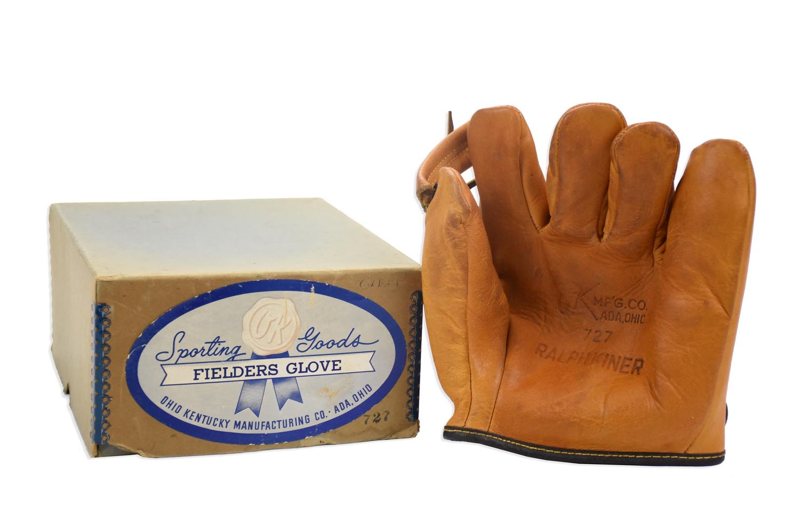 Clemente and Pittsburgh Pirates - Ralph Kiner OK No. 727 Sporting Goods Fielder's Glove in Original Box