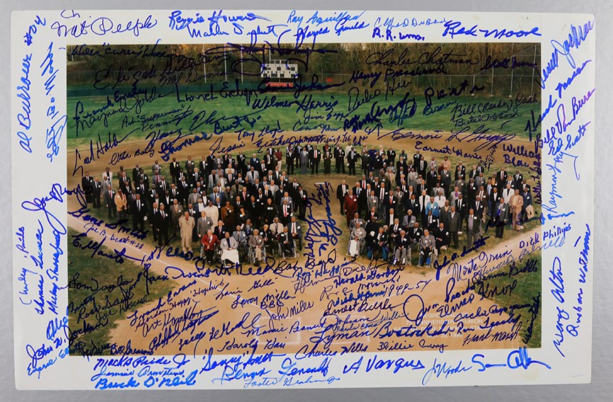 "Satchel Paige Stadium" Tribute Multi-Signed Photo (114 Negro League Legends) PSA