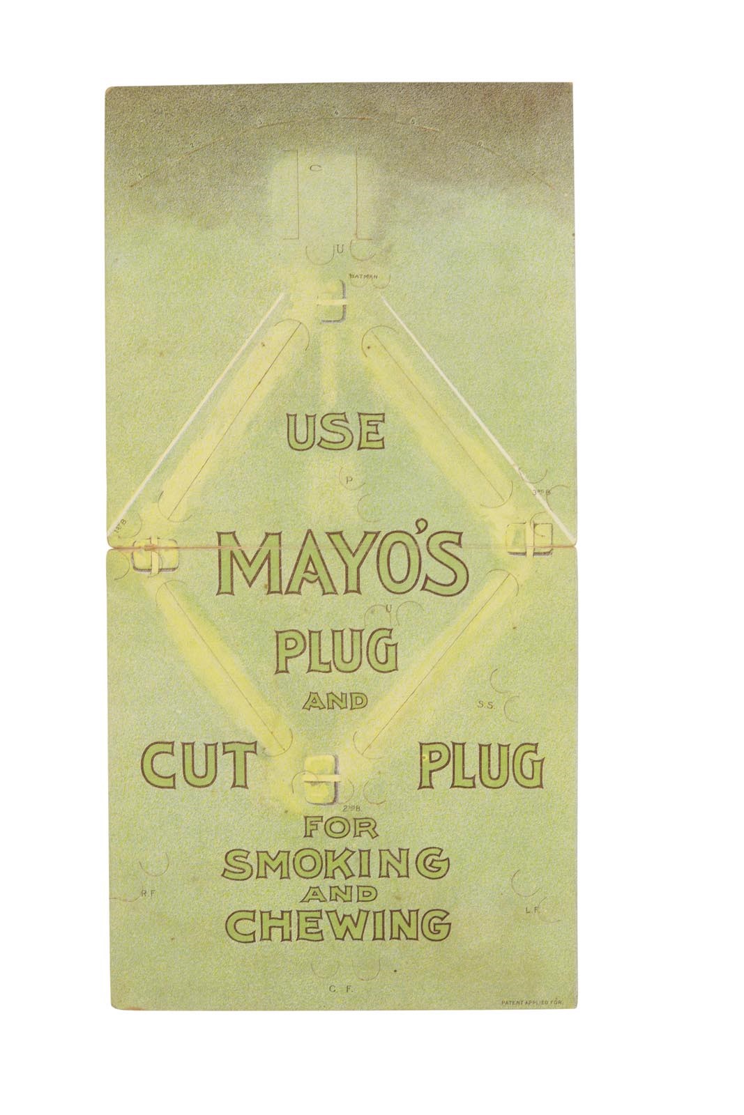Baseball and Trading Cards - 1896 N301 Mayo's Cut Plug Die-Cuts Baseball Game Board