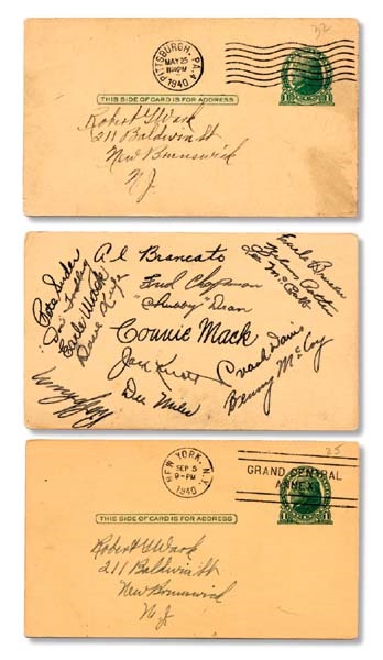 Sports Autographs - Early 1940's Team Signed Government Postcard Collection (3)