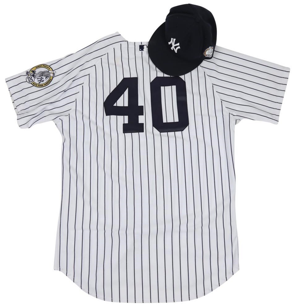 NY Yankees, Giants & Mets - 2015 Luis Severino 1st Career Win Game Worn Yankees Jersey & Cap (Steiner & Photo-Matched)
