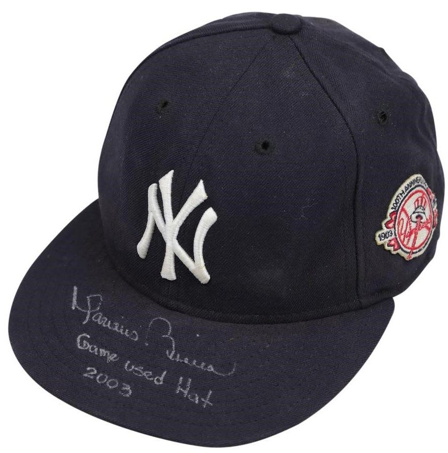 NY Yankees, Giants & Mets - 2003 Mariano Rivera Signed Game Used Yankees Cap (Steiner)