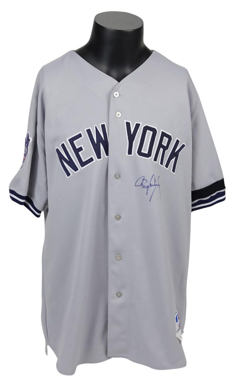NY Yankees, Giants & Mets - 2000 World Series Roger Clemens Signed Game Worn Yankees Jersey