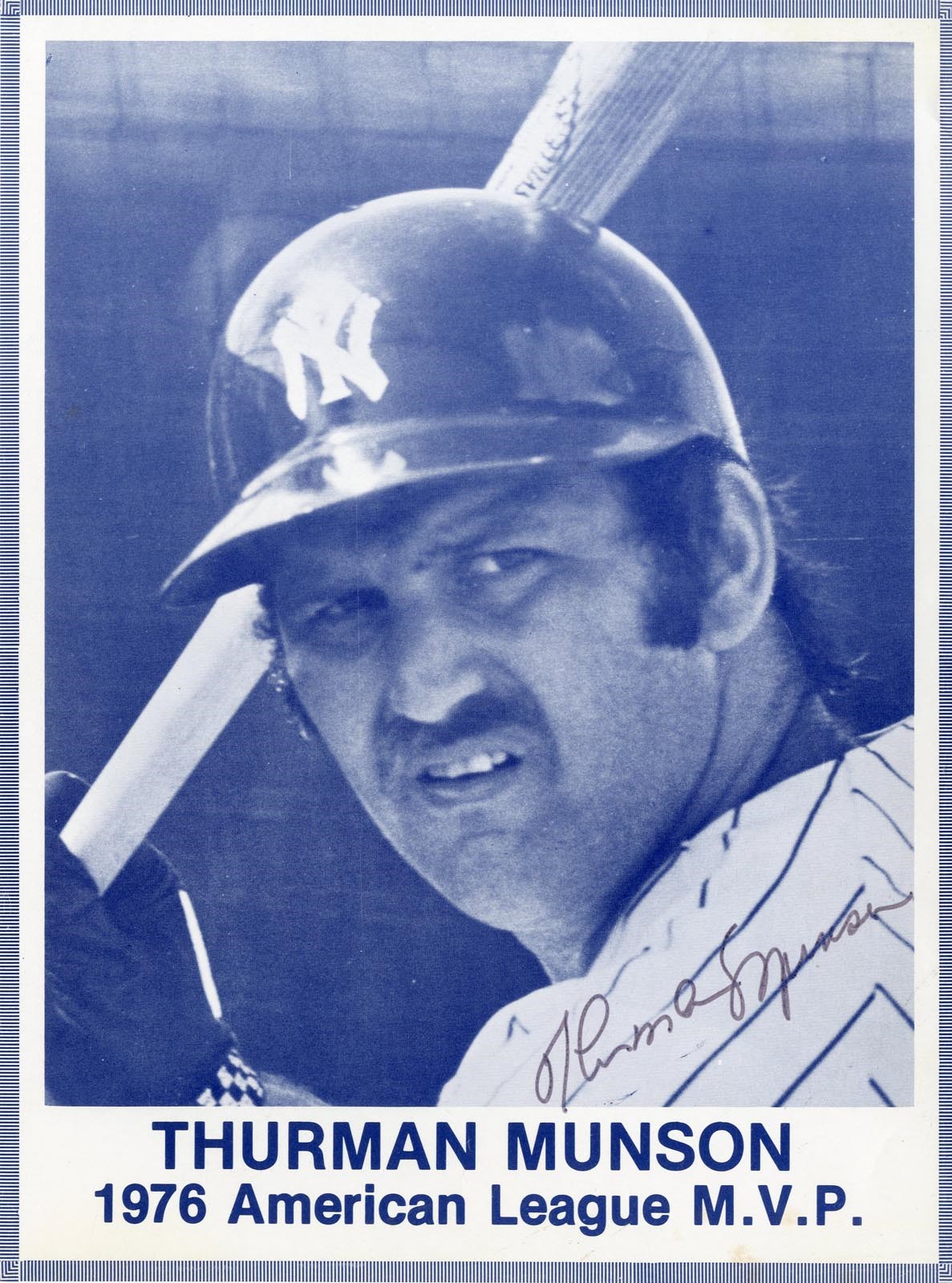 NY Yankees, Giants & Mets - 1977 Thurman Munson Signed Supplement (PSA MINT 9)