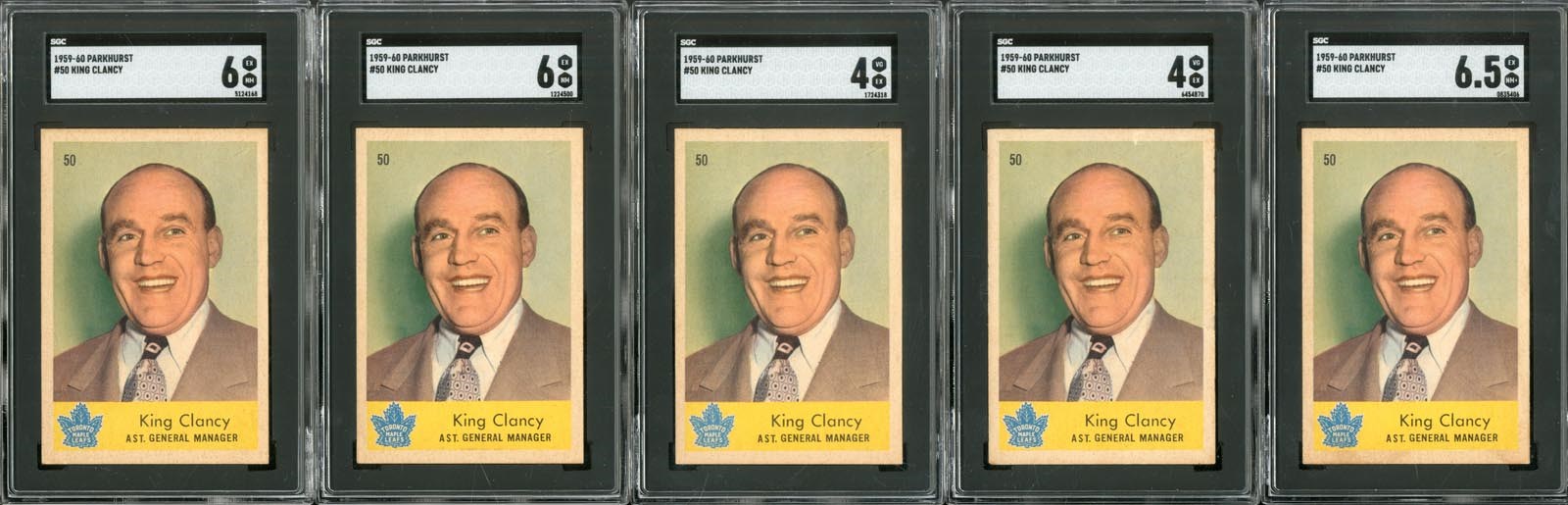 Hockey Cards - 1959-60 Parkhurst #50 King Clancy Lot (5)