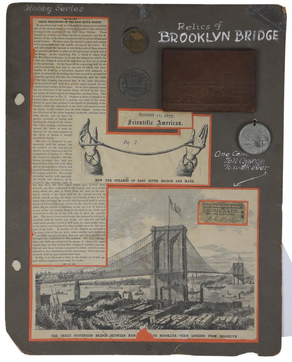 Rock And Pop Culture - 1883 Brooklyn Bridge Opening Museum Display