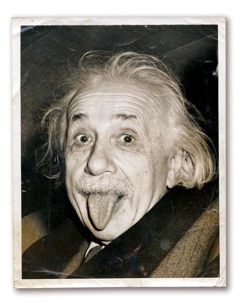 Non-Sports photographs - Classic Albert Einstein Wire Photograph (7x9”)