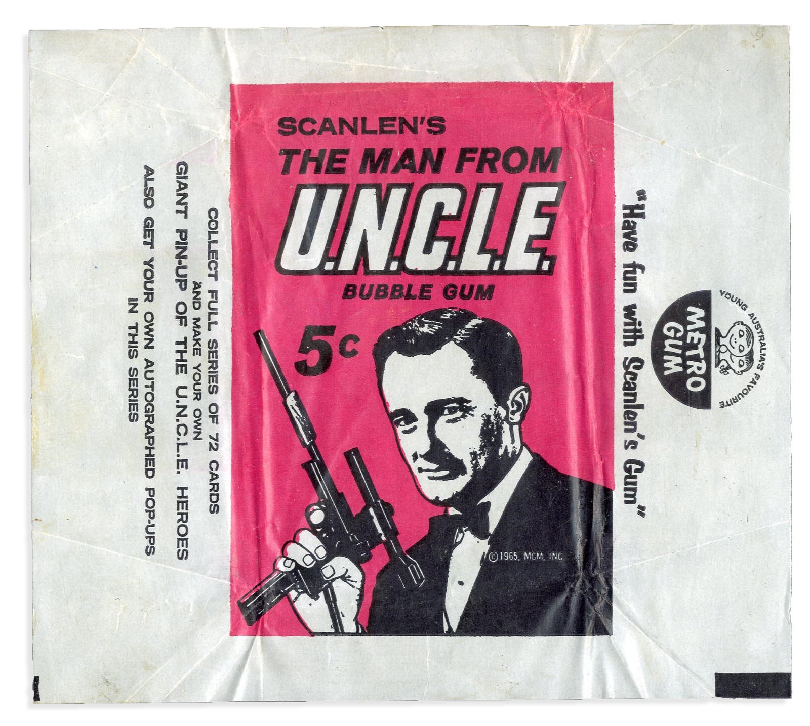 - 1965 Scanlen's Man From U.N.C.L.E Wrapper From Fleer Archive