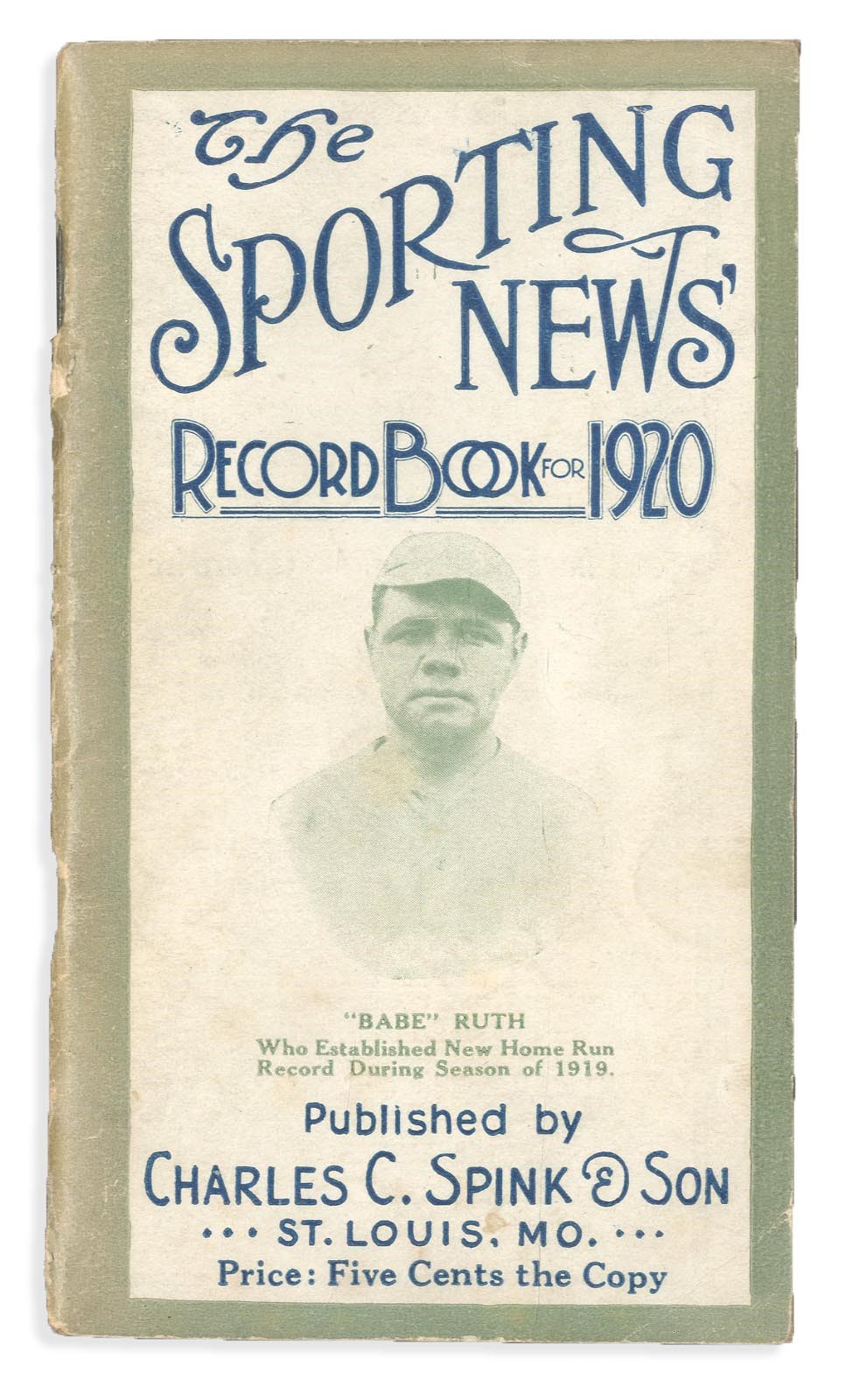 1920 Sporting News Record Book with Babe Ruth Cover