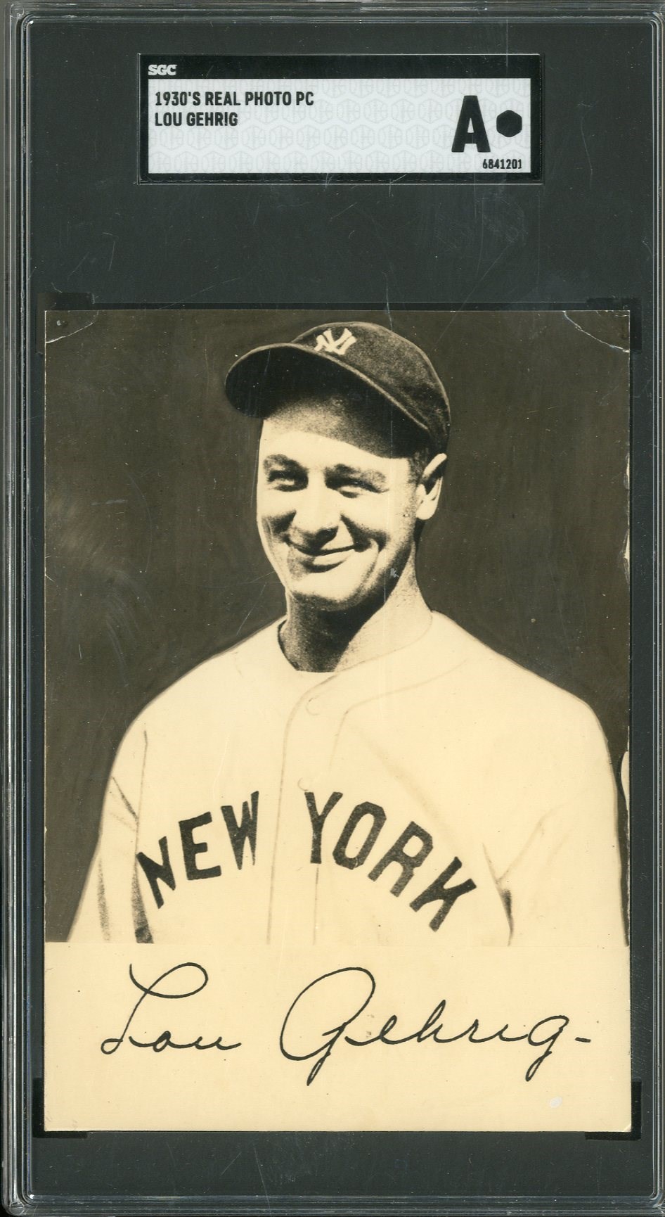 Baseball Memorabilia - Rare 1930's Lou Gehrig Real Photo Postcard (SGC)