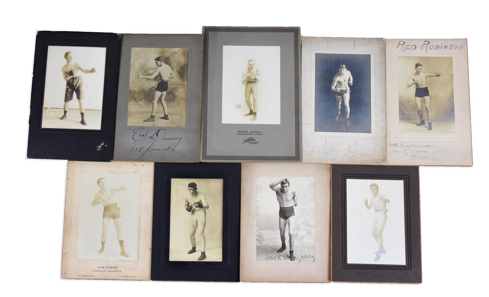 Early 1900's Boxing Cabinet Photos Signed & Unsigned (9)
