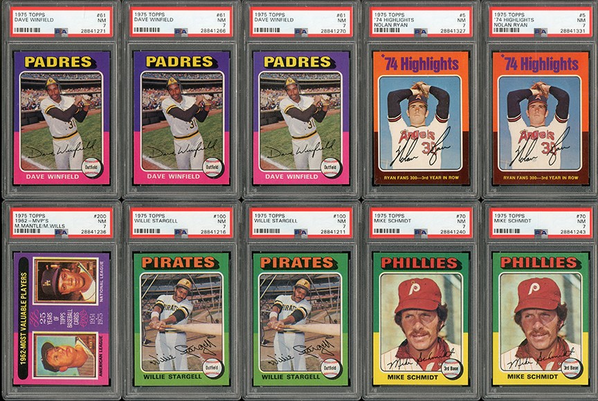Baseball and Trading Cards - 1975 Topps Baseball PSA 7 Hall Of Fame Lot (13)