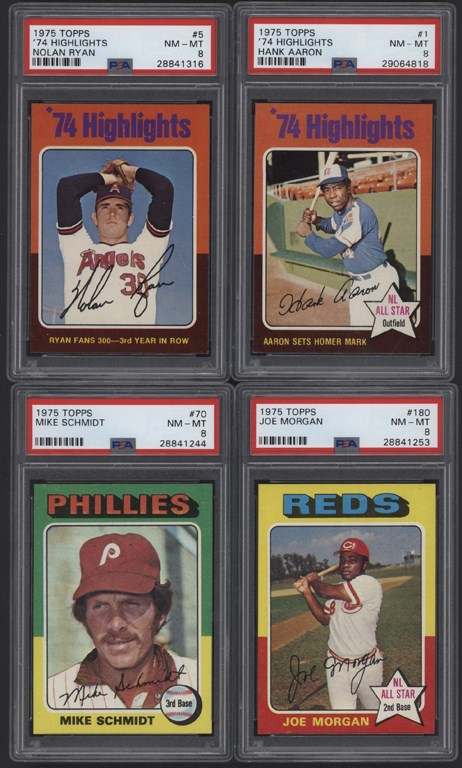 Baseball and Trading Cards - 1975 Topps Baseball PSA 8 Hall Of Fame Lot (9)