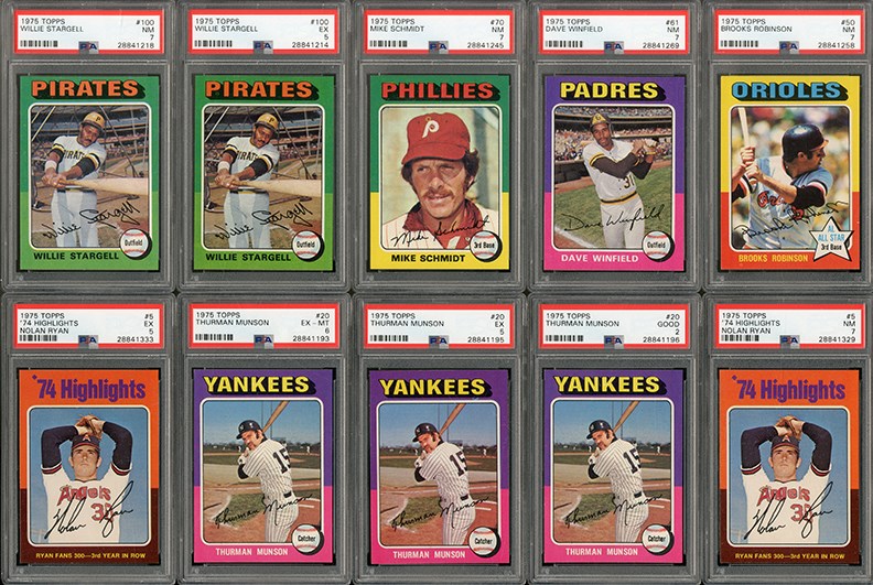Baseball and Trading Cards - 1975 Topps Baseball PSA Lot (15)