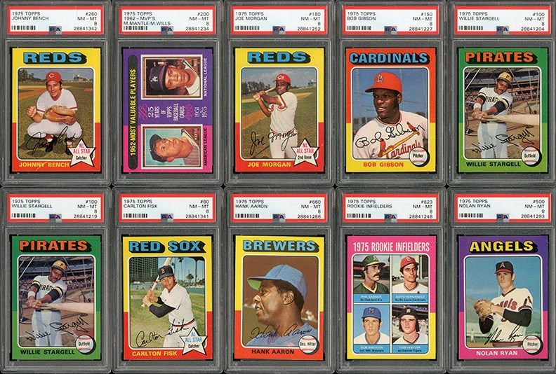 Baseball and Trading Cards - 1975 Topps Baseball PSA 8 Hall Of Fame Lot (16)