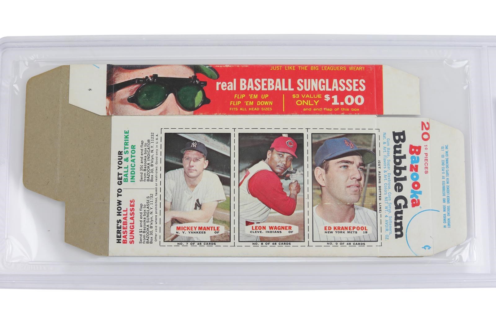 Baseball and Trading Cards - 1966 Bazooka Bubble Gum Complete Box PSA 5 w/ Mantle