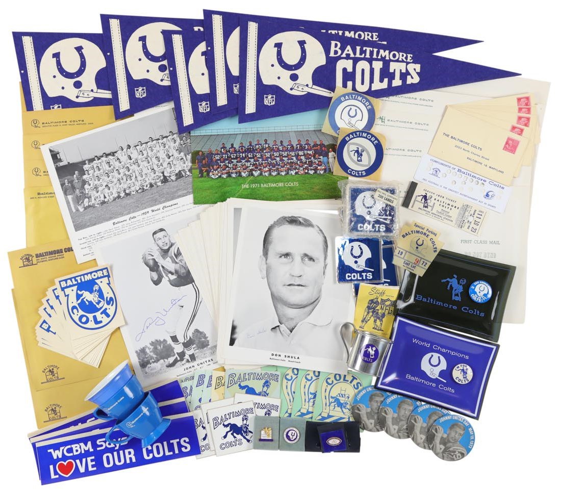 Football - Incredible 1960's Baltimore Colts Collection From Long Term Employee (well over 500 pieces)