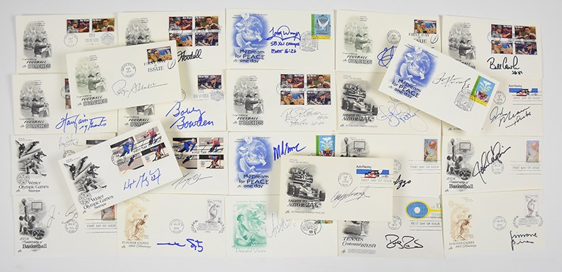 Baseball Autographs - Multi-Sport Signed First Day Covers Collection with HOFers (300+)