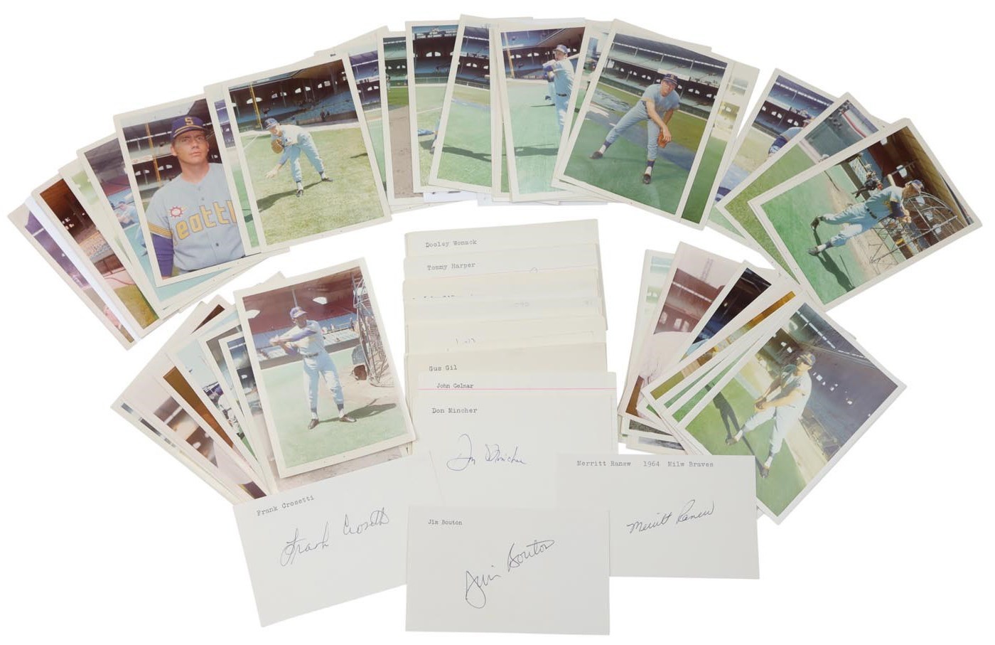 Baseball Autographs - 1969 Seattle Pilots Team Set of Autographs and Original Photographs (94)