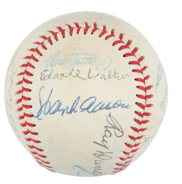 Negro League Stars Signed Baseball with Mays and Aaron (PSA)