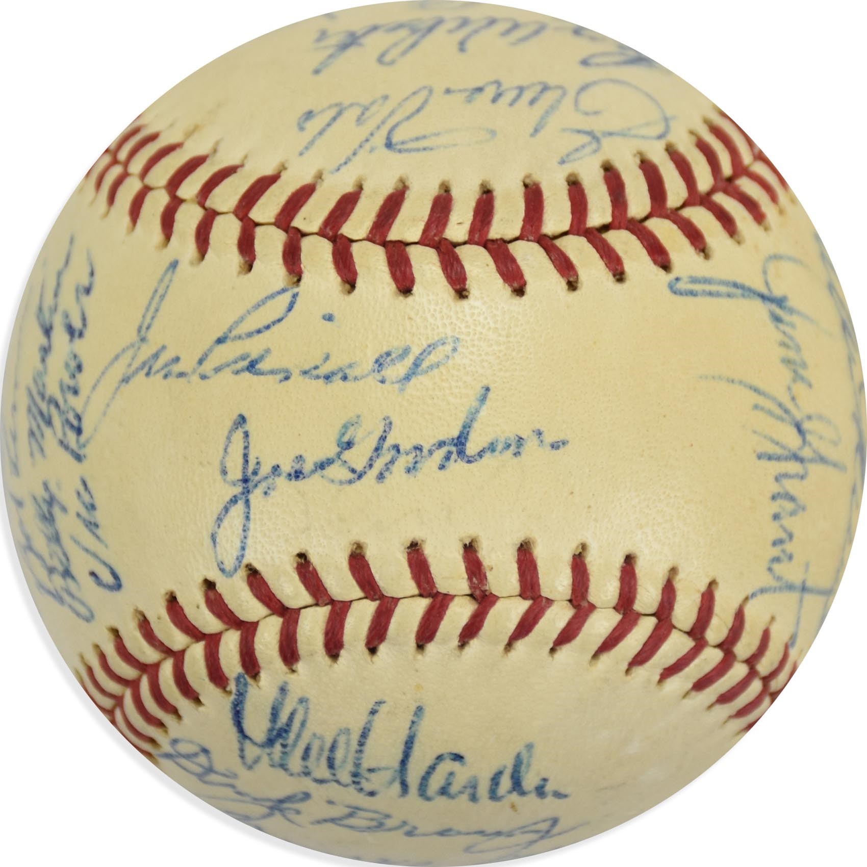 Baseball Autographs - 1959 Cleveland Indians Team Signed Baseball with Lemon and Billy Martin (PSA)