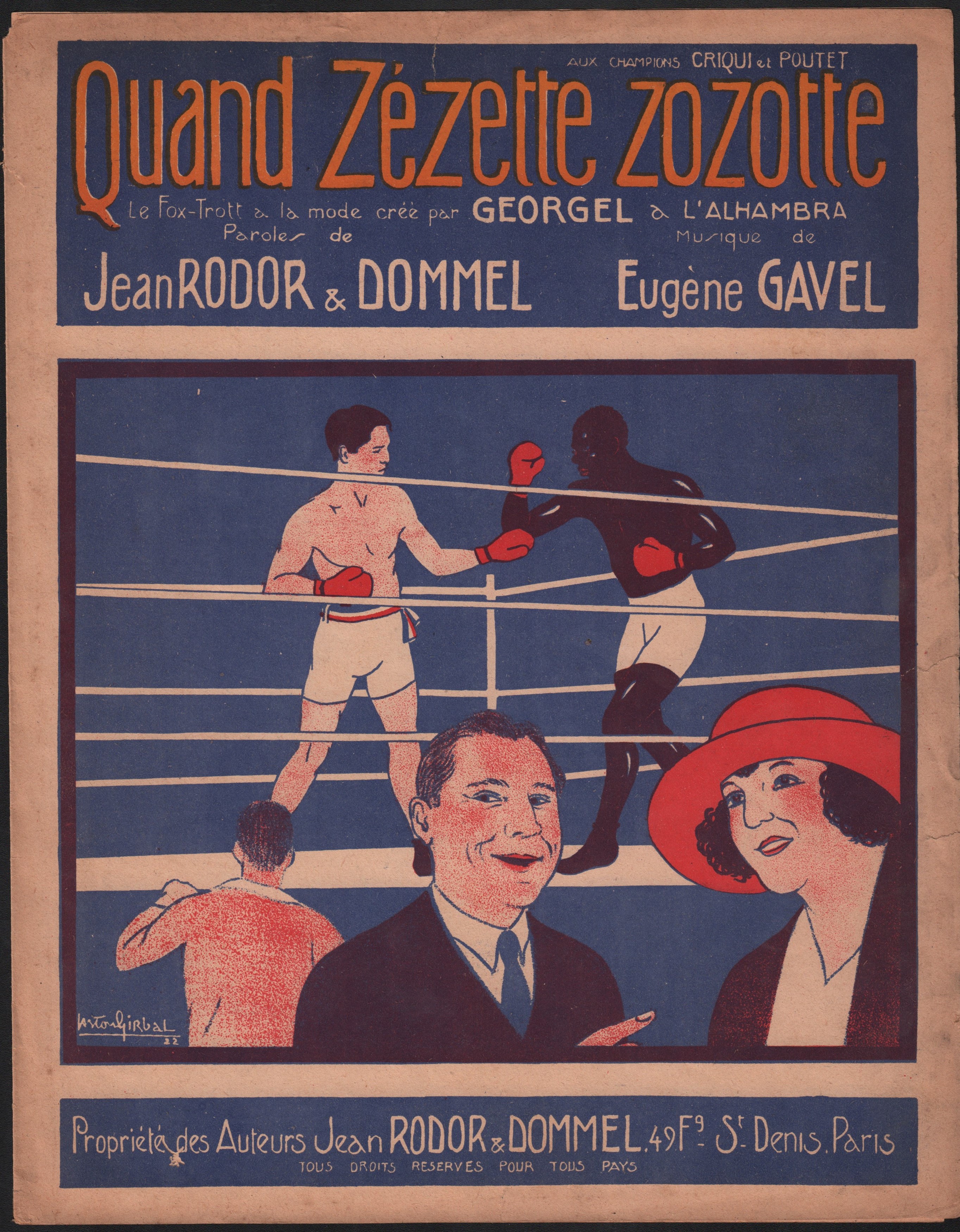 Muhammad Ali & Boxing - 1912 Johnson vs Jeffries Themed Sheet Music