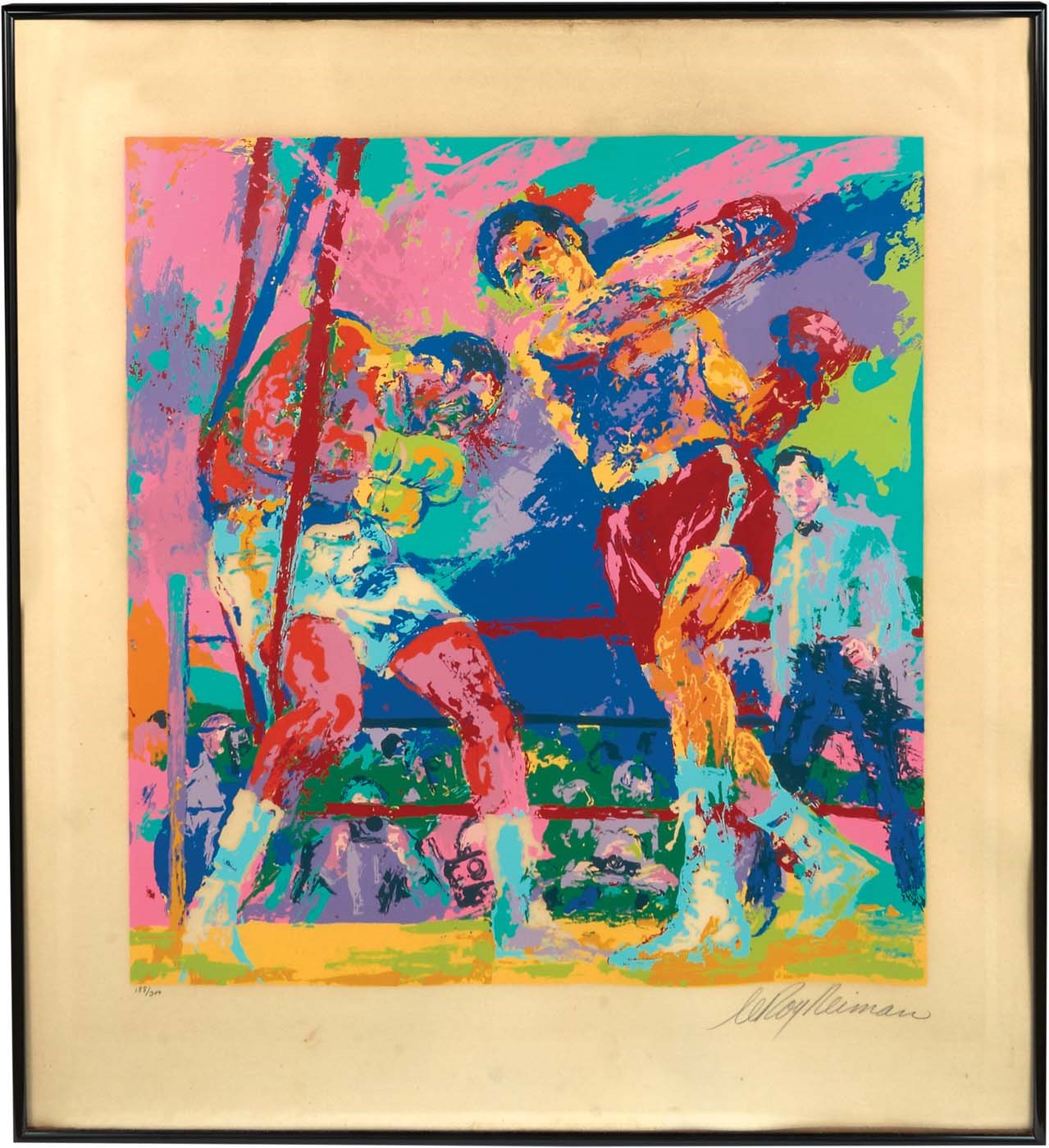 Muhammad Ali & Boxing - 1973 Joe Frazier v. George Foreman Serigraph by LeRoy Neiman (#188/300)