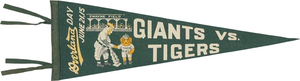 Ty Cobb and Detroit Tigers - 1915 Detroit Tigers vs. New York Giants Pennant