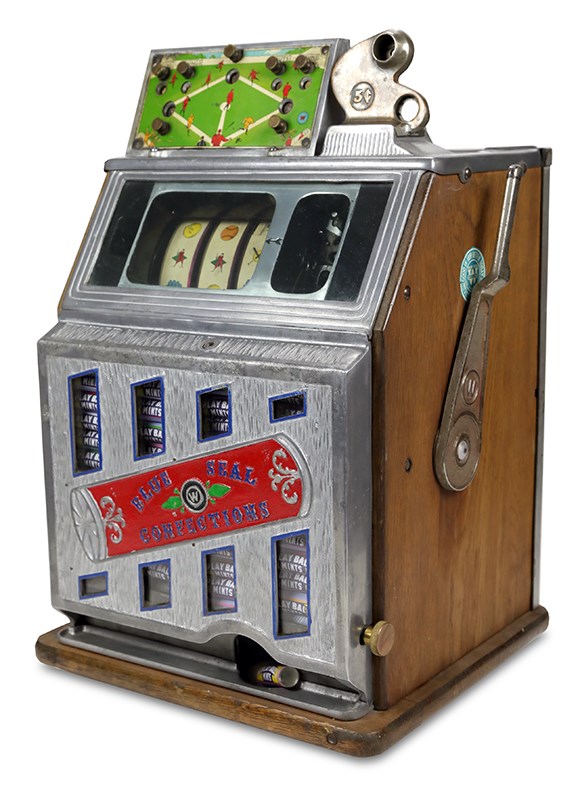 Baseball Memorabilia - Impressive 1920s Baseball Slot Machine by Watling