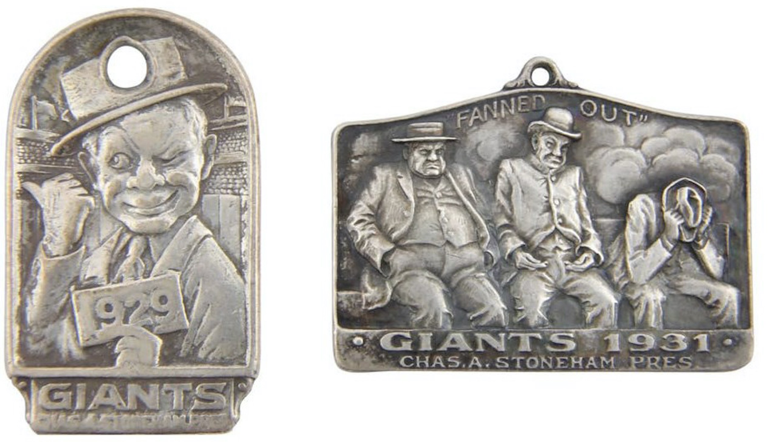 1929 & 1931 New York Giants Sterling Silver Season Passes