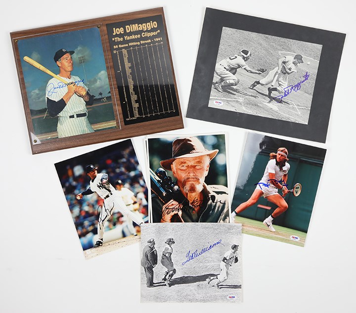 Baseball Memorabilia - Joe DiMaggio "The Yankee Clipper" 56 Game Hitting Streak Plaque, Plus More