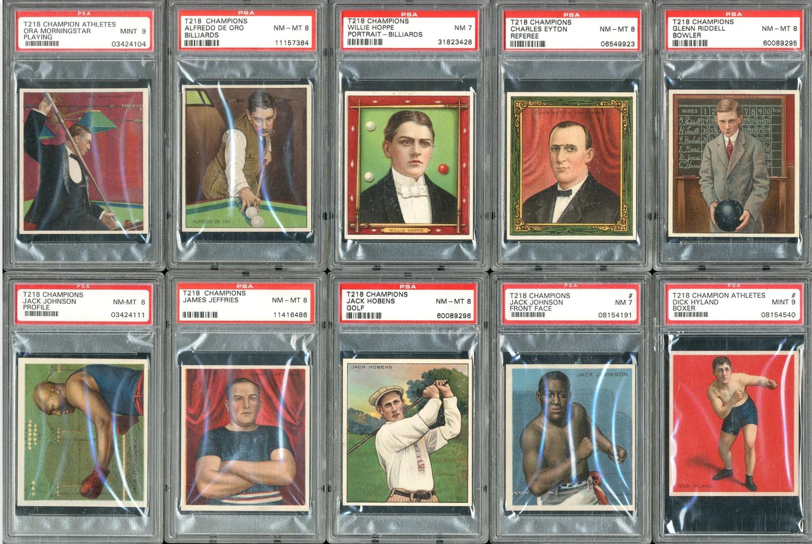 Boxing Cards - All-Time Greatest 1910 T218 Champions Complete Graded Set - #1 on PSA Registry (8.02 GPA)