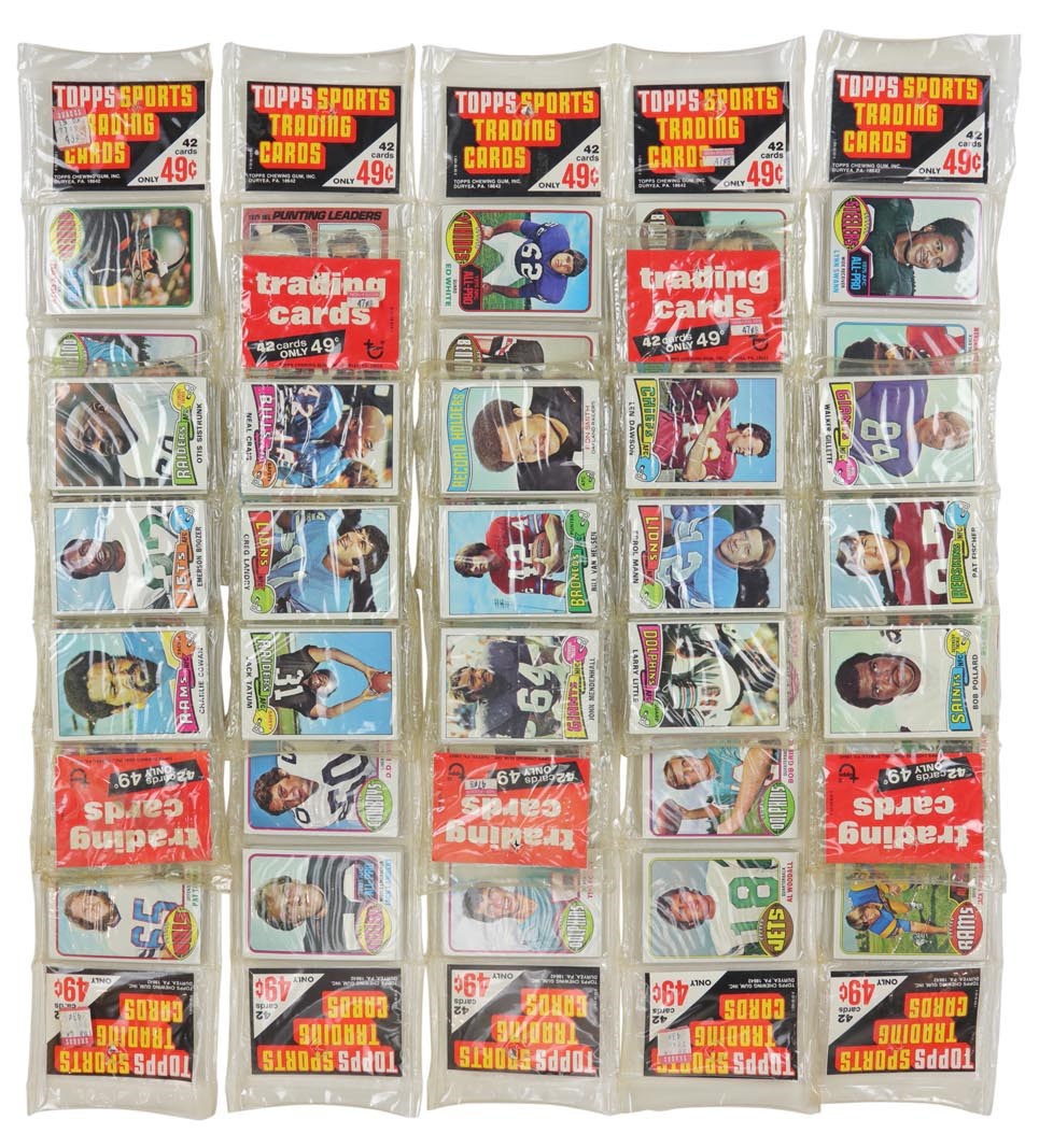 - 1975 & 1976 Topps Football Rack Packs (15)