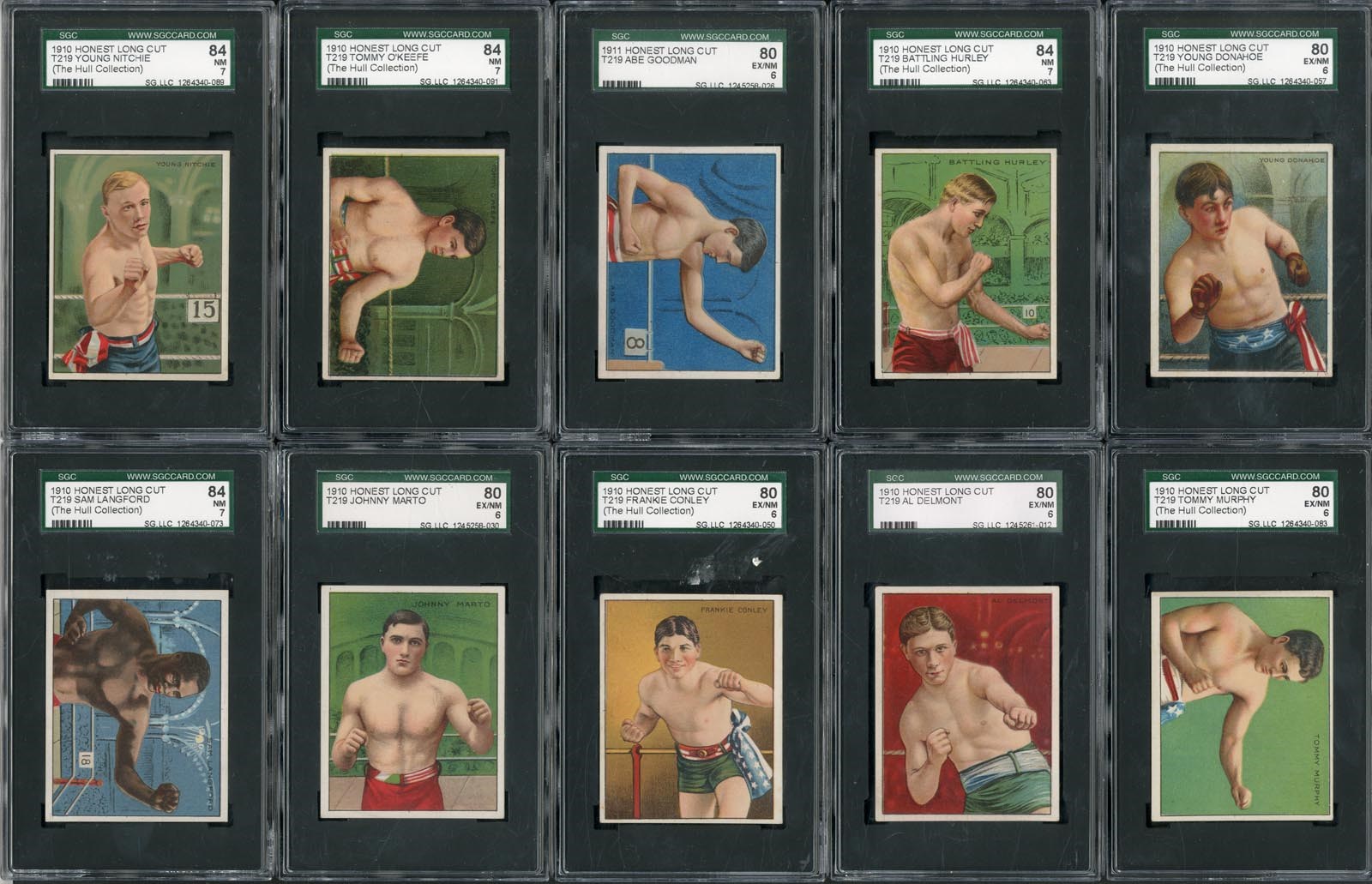Boxing Cards - 1910 Honest Long Cut T219 Complete Set (SGC)