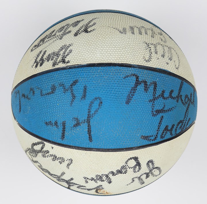 1982-83 UNC Tar Heels Team Signed Basketball w/Michael Jordan