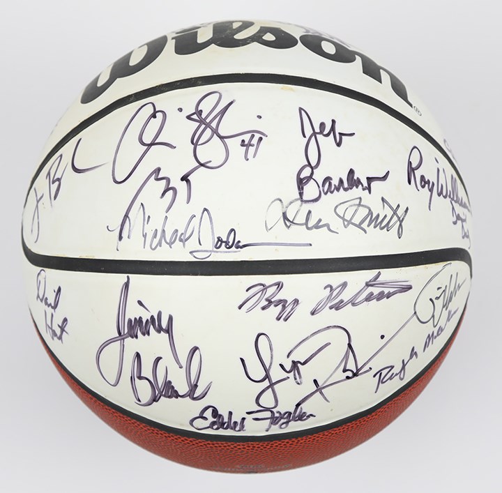 - 1982 UNC Tar Heels National Championship Signed Reunion Basketball w/Michael Jordan