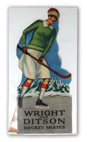 - 1920's Wright & Ditson Hockey Advertising Sign (6x16")
