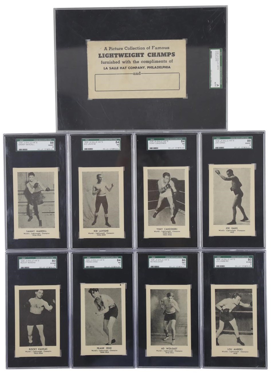 Boxing Cards - 1936 La Salle Hats Complete Set With Original Envelope