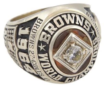 Football - 1964 Cleveland Browns NFL Championship Ring Presented to WR Tom Hutchinson