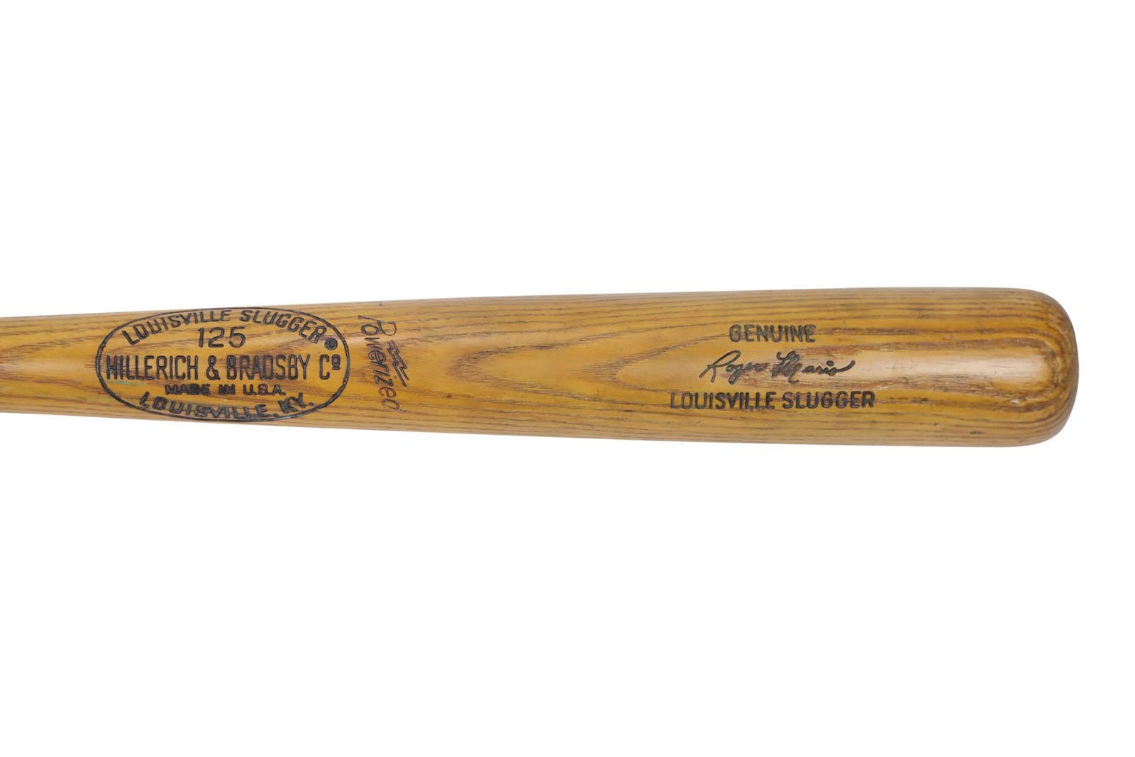 Mantle and Maris - 1967-68 Roger Maris Signed Game Used Bat (PSA GU 8)