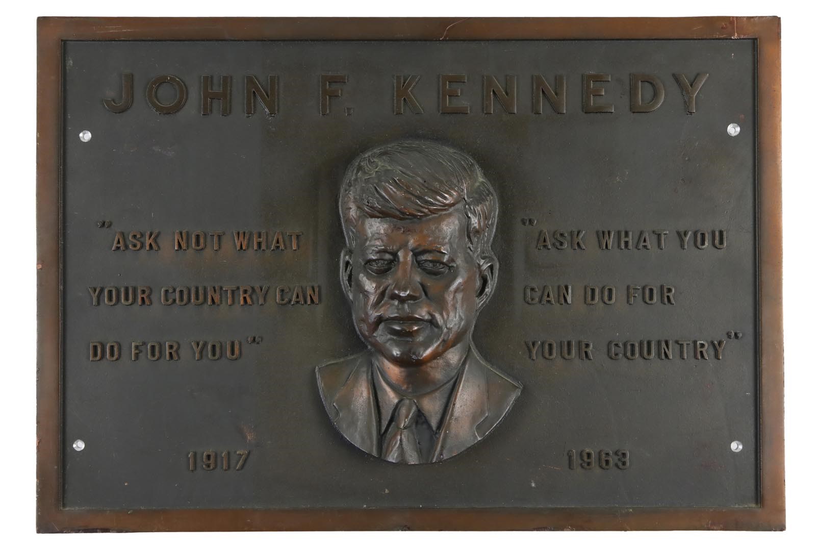 - 1917-1963 John F. Kennedy School Plaque (Robert White Collection)