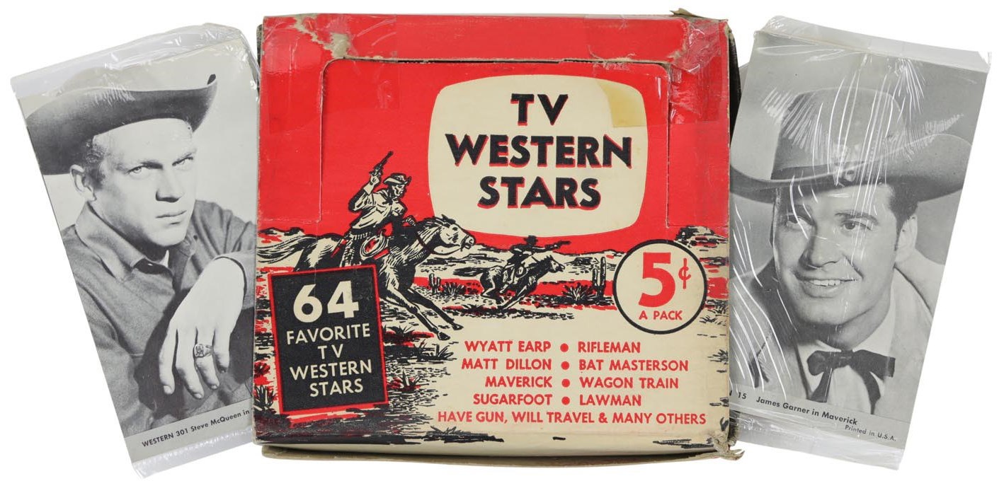- 1959 Nu-Card TV Western Stars Partial Cello Box (25/36 Packs)