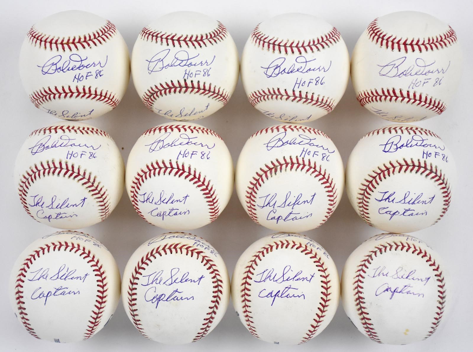 - One Dozen Bobby Doerr "The Silent Captain" Single Signed Baseballs (12)