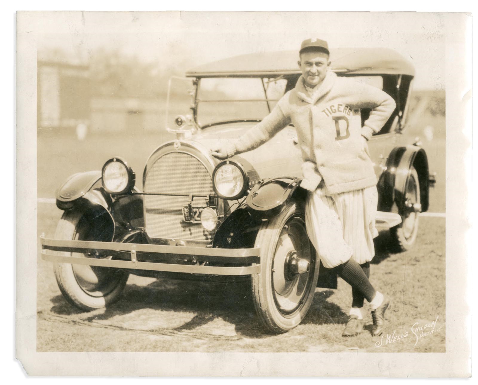 Vintage Sports Photographs - Ty Cobb In His Sweater Type 1 Photo by J. Wells Chilson